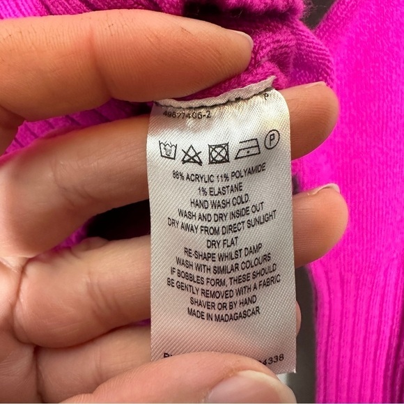 French connection hot pink ribbed turtle neck sweater - Picture 4 of 5